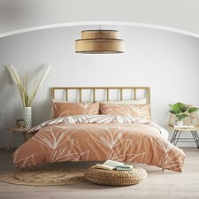 Cosmo Living Sunset Leaf Duvet Set - Terracotta - Single