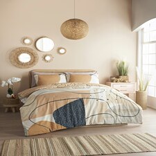 Cosmo Living Sunset Abstract Duvet Set - Natural - Super King