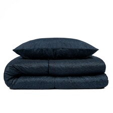 OHS Reversible Coverless 10.5 Tog Duvet And Pillowcase Bedding Set, Single - Navy Blue