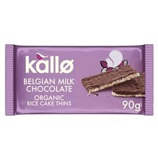 Kallo Organic Milk Chocolate Thin Rice Cakes 90G