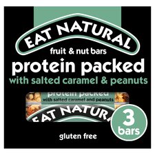 Eat Natural Fruit & Nut Bars Protein Packed with Salted Caramel and Peanuts 3 x 45g