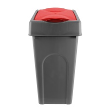 OHS Plastic Home Kitchen Office Waste Rubbish Recycling Slanted Bin, 50L - Red