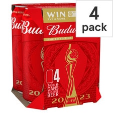 Budweiser Lager Beer Cans 4 x 440ml