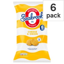 Seabrook Cut Cheese & Onion Crisps 6 Pack