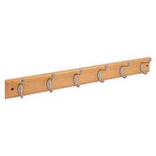 Ashley Deluxe Wooden Wall-Mounted Coat Rack - 6 Hook - Pine