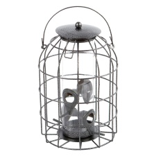 Redwood Squirrel-Proof Metal Seed Bird Feeder - Grey