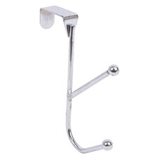 Ashley Chrome-Plated Iron Over-Door Hat & Coat Hook - 15cm