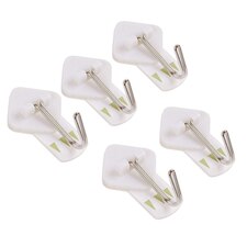 Ashley Swivel Metal Self-Adhesive Hooks - 20mm x 20mm - White - Pack of 5