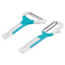 Ashley 2pc Stainless Steel Fruit & Vegetable Peeler Set - Blue