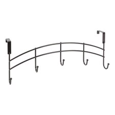 Ashley Iron Arched Over-Door Hat & Coat Hook Set - 5 Hook - Black