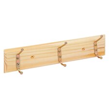 Ashley Wooden Wall-Mounted Coat Rack - 3 Hook - Pine