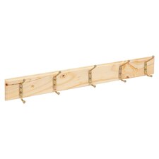 Ashley Wooden Wall-Mounted Coat Rack - 5 Hook - Pine