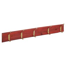 Ashley Wooden Wall-Mounted Coat Rack - 5 Hook - Mahogany