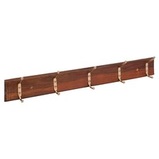 Ashley Wooden Wall-Mounted Coat Rack - 5 Hook - Antique Pine