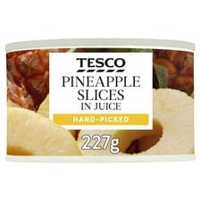 Tesco Pineapple Slices In Juice 227G