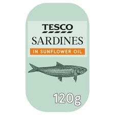 Tesco Sardines In Sunflower Oil 120G