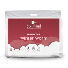 OHS Luxury Quilted Winter Warm Microfibre 2 Pack Bed Pillows, 48x74cm - White