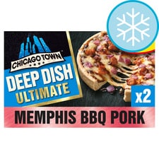 Chicago Town Deep Dish Ultimate Memphis BBQ Pork Mini Pizzas 2 x 150g