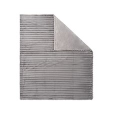 BHS Jumbo Cord Throw with Plain Velvet Backing, Grey