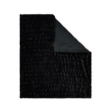 BHS Ruched Faux Fur Throw, Black