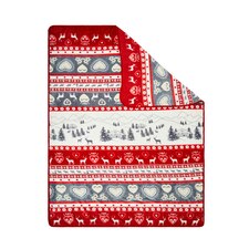 BHS Christmas Winter Snow Throw, Red