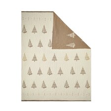 BHS Christmas Tree Reversible Throw, Gold