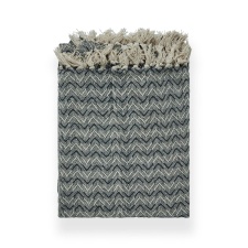 BHS Fabian Cotton Weave Throw, Navy