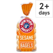 New York Bakery Sesame Bagels 5 Pack