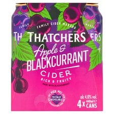 Thatchers Apple & Blackcurrant Cider 4 x 440ml