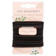 Leo Bancroft Snagfree Hairbands Black 14 Pack