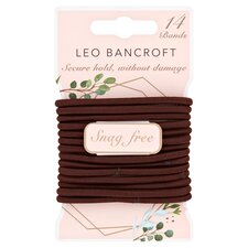 Leo Bancroft Snagfree Hairbands Brown 14 Pack