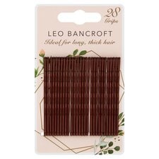 Leo Bancroft Large Hair Grips Brown 28Pk