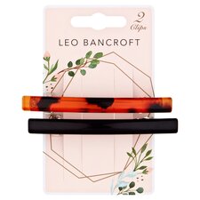 Leo Bancroft Small Barrette Black Tort. 2 Pack