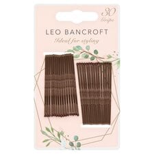 Leo Bancroft Hair Grips Brown 30 Pack