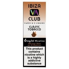 Ibiza Club Vape &E-Liquids 6Mg Classic Tobacco