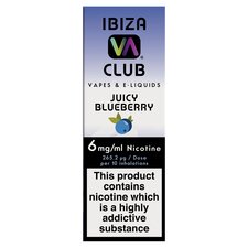 Ibiza Club Vape & E-Liquids 6Mg Juicy Blueberry