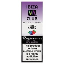 Ibiza Club Vapes & E-Liquids 12Mg Mixed Berry