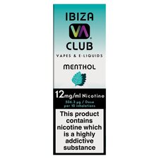 Ibiza Club Vapes & E-Liquids 12Mg Menthol