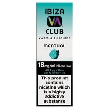 Ibiza Club Vapes & E-Liquids 18Mg Menthol