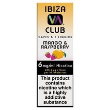 Ibiza Club Vape & E-Liquids 6Mg Mango & Raspbery