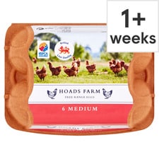 Hoads Farm Free Range Medium Eggs Box Of 6 (L)