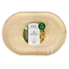 Jena Palm Leaf Large Oval Platter 44Cm - 2 Pack