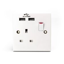 Status 1 Way Wall Plug Fitting 2Usb