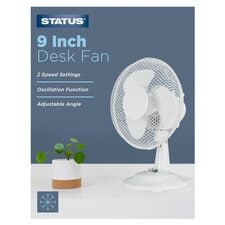 Status 9In White Desk Fan