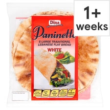 Dina Paninette 5 Large White Bread Wraps