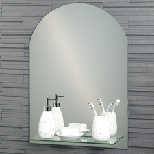 Showerdrape Greenwich 70 x 50cm Arched Bathroom Mirror with Vanity Shelf