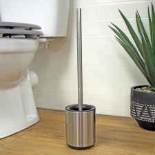 Showerdrape Rondo Collection Stainless Steel Satin Toilet Brush & Holder