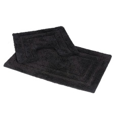 Showerdrape Pinnacle Charcoal 2 Piece Cotton Bath Mat Set