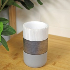 Showerdrape Luxe Grey/White Collection Tumbler