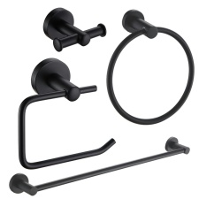 Showerdrape Modernity Black Collection 4 Piece Wall Mounted Bathroom Accessory Set